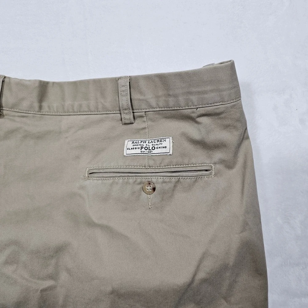 Polo Ralph Lauren BIG Andrew Pant Mens 42x31 Khaki Pleated Chino Old Money Ivy